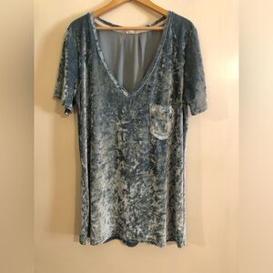 Velvet deep V top
